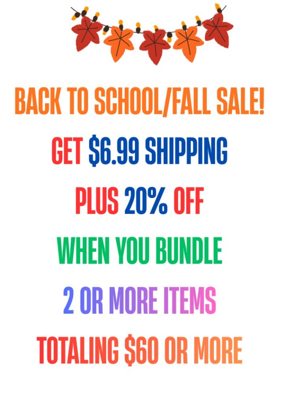 Back To School/Fall Closet Sale til Thursdasy MIDNIGHT
